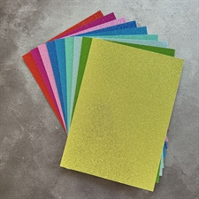 Paper Favourites Glitter Cardstock - Spring Green (5 ark)