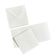 Hobbygros Kort & Kuverter - Kvadratisk Mini 3x3" (7,6x7,6cm) Snow White (hvid) / 50 sæt