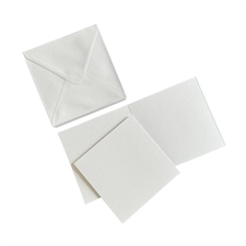 Hobbygros Kort & Kuverter - Kvadratisk Mini 3x3" (7,6x7,6cm) Pure White (knækket hvid) / 50 sæt