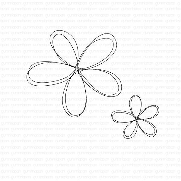 GummiApan Umonteret Stempel - Doodlede Blomster