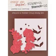 Studio 490 Stamp it Stencil it - Leaves & Berries