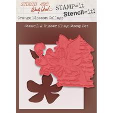 Studio 490 Stamp it Stencil it - Orange Blossom Collage