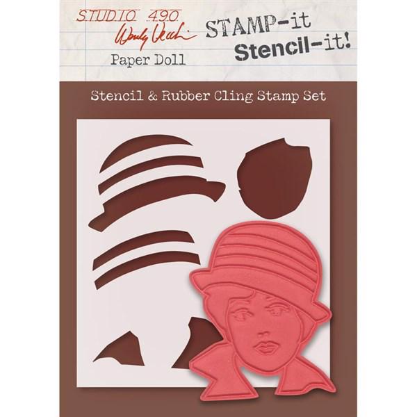 Studio 490 Stamp it Stencil it - Paper Doll