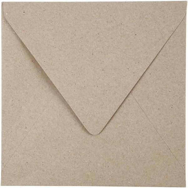 Kvist (konvolut) - Kvadratisk / Spidslukning16x16 cm - 50 stk (brun)