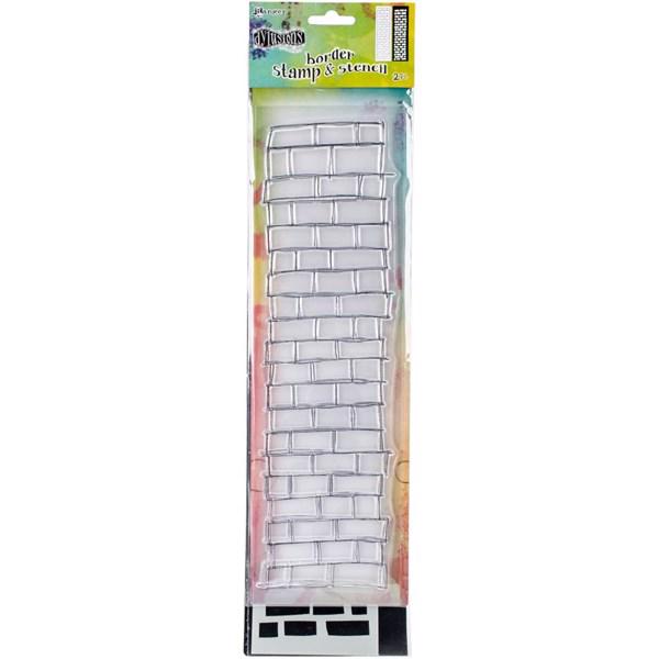 Dylusion Clear Stamp & Stencil Set - 12" Brickwork (stor)