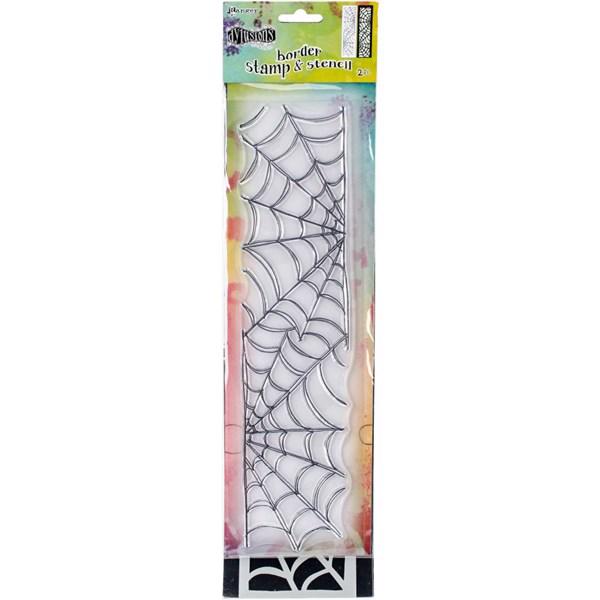 Dylusion Clear Stamp & Stencil Set - 12" Cobweb (stor)