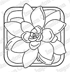 IO Stamps Cling Stamp - Succulent Elegance Flower 