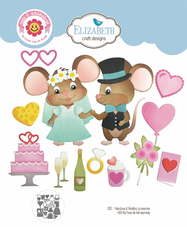 Elizabeth Crafts Die - Meet The Mice / Valentines ad Wedding Accessoires