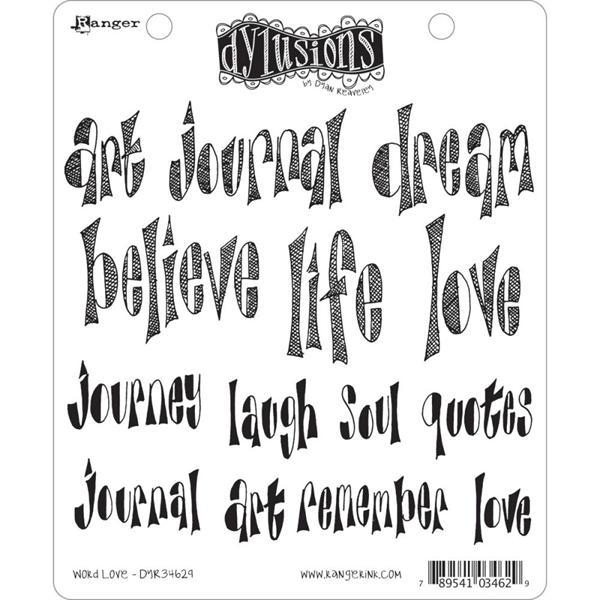 Cling Rubber Stamp Set - Dylusions / Word Love