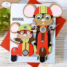 Elizabeth Crafts Die - Meet The Mice Good Times / Scooter with Sidecar