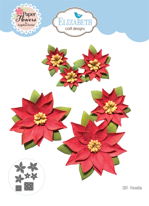 Elizabeth Crafts Die - Festive Holly Collection / Poinsettia