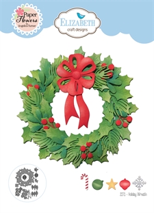 Elizabeth Crafts Die - Festive Holly Collection / Holiday Wreath