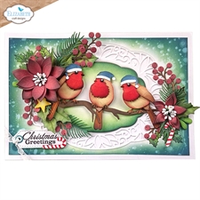 Elizabeth Crafts Die - Festive Holly Collection / Festive Robin