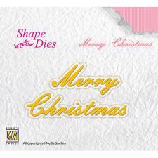 Nellie Snellen Shape Die - Tekst / Merry Christmas