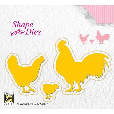 Nellie Snellen Shape Die - Chicken Family (høns)