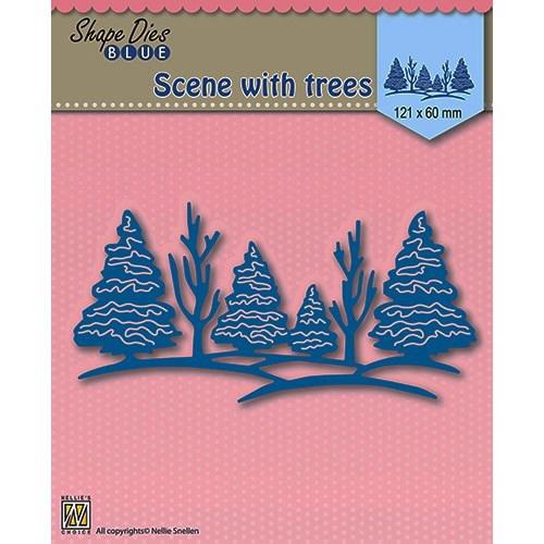 Nellie Snellen Shape Die BLUE - Scene with Trees