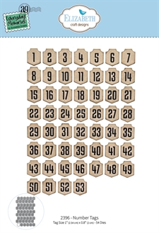 Elizabeth Crafts Everyday Memories Die Set - Number Tags