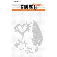 Studiolight Die - Grunge / Feather & Heart