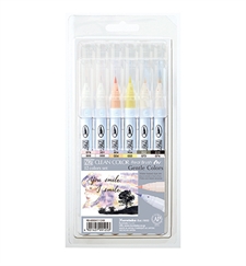 Zig Clean Color Real Brush Marker Set - 12/Pkg Gentle Colors