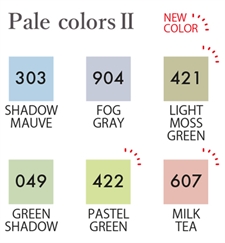 Zig Clean Color Real Brush Marker Set - 6/Pkg / Pale Colors II