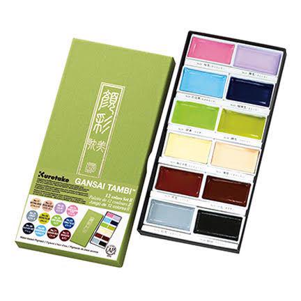 Kuretake Gansai Tambi 12 Color Set II- NEW Colors