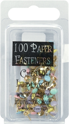 Creative Impressions Mini Metal Paper Fasteners (Brads) - Pastel