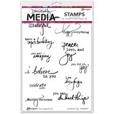 Dina Wakley Cling Rubber Stamp Set - Just What To Say
