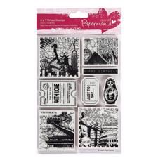 Cling Stempel - Papermania / Set - Book Print - Around The World 1