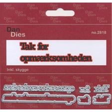 Dan Dies - Tekst / Tak for opmærksomheden (LILLE) inkl. skygge