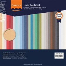 Vaessen Creative Florence 12x12" Cardstock Multipack - 60 ark Linnen Karton