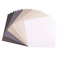 Vaessen Creative Florence 12x12" Cardstock Multipack - 24 ark Black, Grey & White Canvas Texture