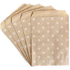 Patterned Kraft Paper Bags - 4x6" (12 stk) / Dots