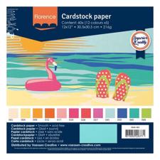 Vaessen Creative Florence 12x12" Cardstock Multipack Smooth - Summer (60 ark)