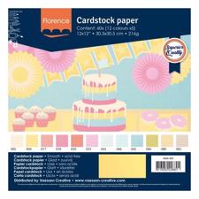 Vaessen Creative Florence 12x12" Cardstock Multipack Smooth - Pastel (60 ark)