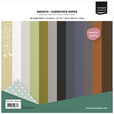 Vaessen Creative Florence 12x12" Cardstock Multipack Smooth - Earth Tones (60 ark) -- 2. SORTERING !!!
