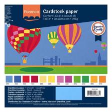 Vaessen Creative Florence 12x12" Cardstock Multipack Smooth - Basic / Primary (60 ark)