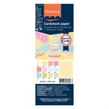 Vaessen Creative Florence 4½x12" Cardstock Multipack Smooth - Pastels (60 ark) - (smalle ark)