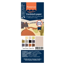 Vaessen Creative Florence 4½x12" Cardstock Multipack Smooth - Earth Tone (60 ark) - (smalle ark)