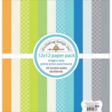 Doodlebug Design Paper PACK 12x12" - Dragon Tail PETITE (basispapir)