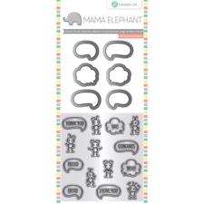 Mama Elephant / Hampton Art Clear Stamp & Die Set - Chit Chat (mini)