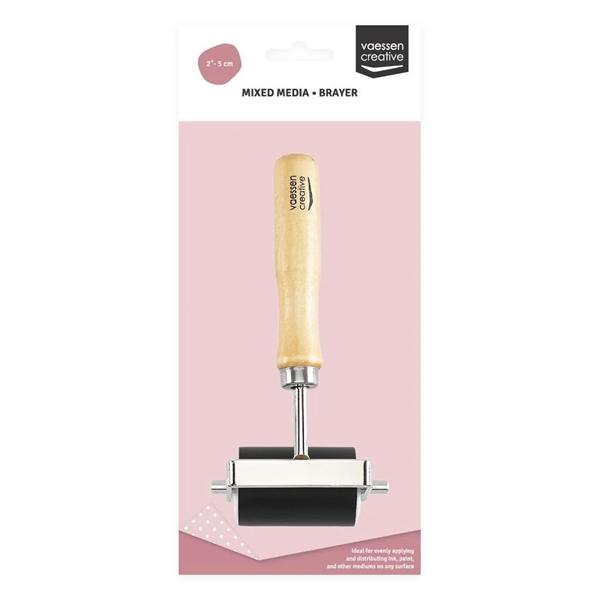 Vaessen Mixed Media Brayer (m. træhåndtag)  - 5 cm (lille)