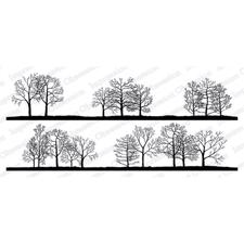 IO Stamps Cling Stamp - Bare Treeline Duo