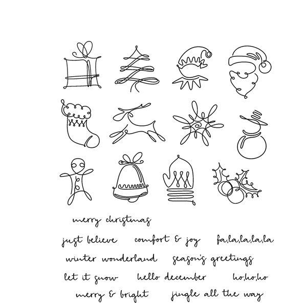 Tim Holtz Cling Rubber Stamp Set - December Doodles