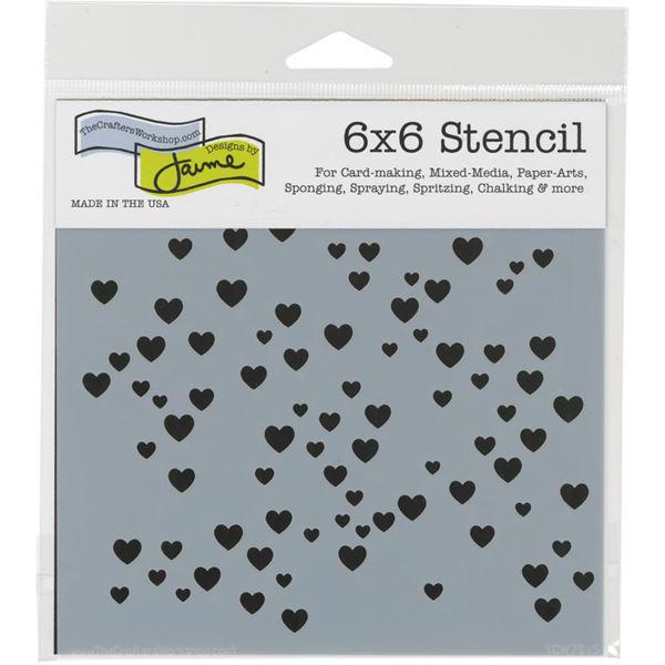 Crafter\'s Workshop Template 6x6" - Micro Hearts