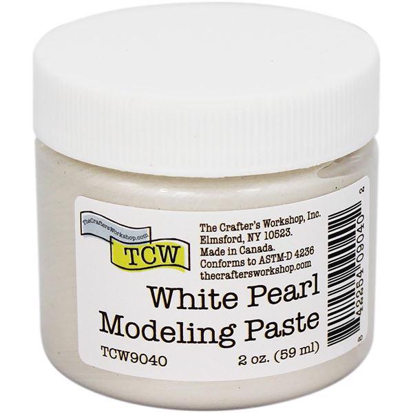 The Crafters Workshop - Modeling Paste (Stencil Butter)  White Pearl