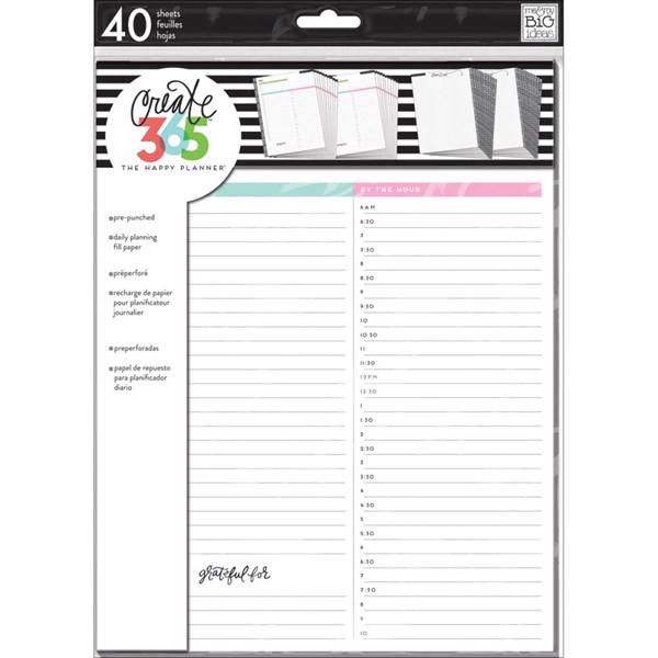 Happy Planner / Create 365 - Big Planner Fill Paper / White Daily (stor)