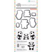Mama Elephant / Hampton Art Clear Stamp & Die Set - Panda (mini)