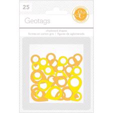 Studio Calico Essentials - Chipboard Geotags / Yellow & Orange