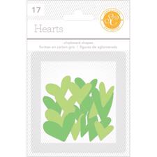 Studio Calico Essentials - Chipboard Hearts / Green