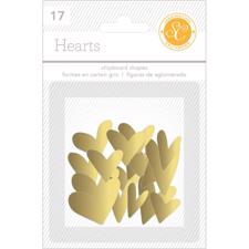 Studio Calico Essentials - Chipboard Hearts / Gold